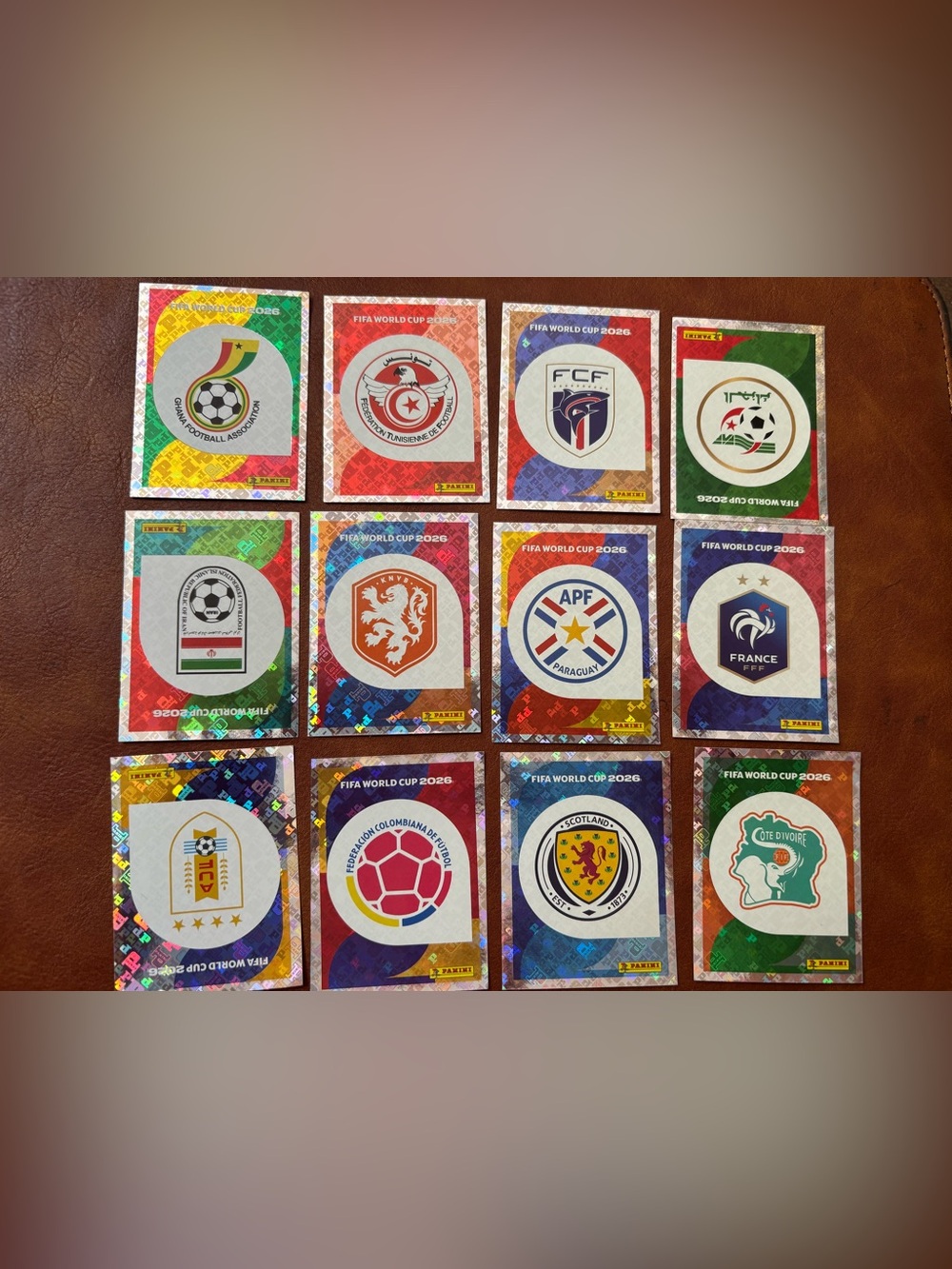FIFA World Cup 2026 Team Sticker Lot - Multicolor Holographic Badges